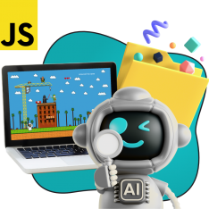 Язык программирования JavaScript + AI. Проектное обучение + геймификация + AI-помощники - КИБЕРшкола программирования для детей, компьютерные курсы для школьников, начинающих и подростков - KIBERone г. Ярославль